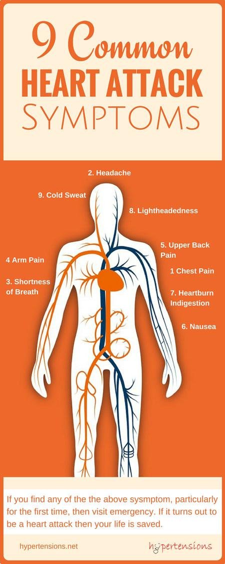 heart attack symptoms infographic